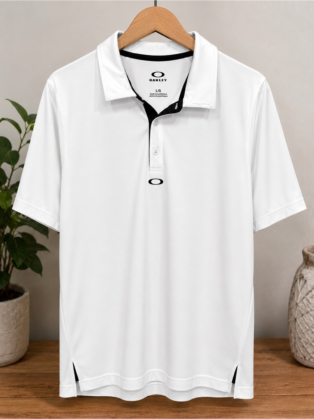 Oakley White Polo with Black Trim
